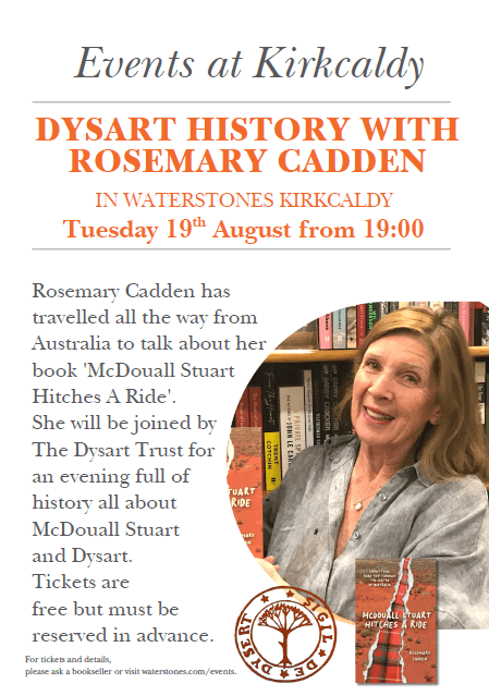 Picture of Rosemary Cadden in front of a book shelf, advertising her new book.